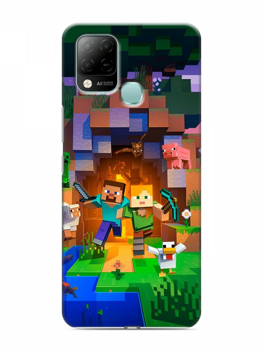 Чехол для Infinix Hot 10S с принтом Minecraft Майнкрафт (Инфиникс Хот 10С)