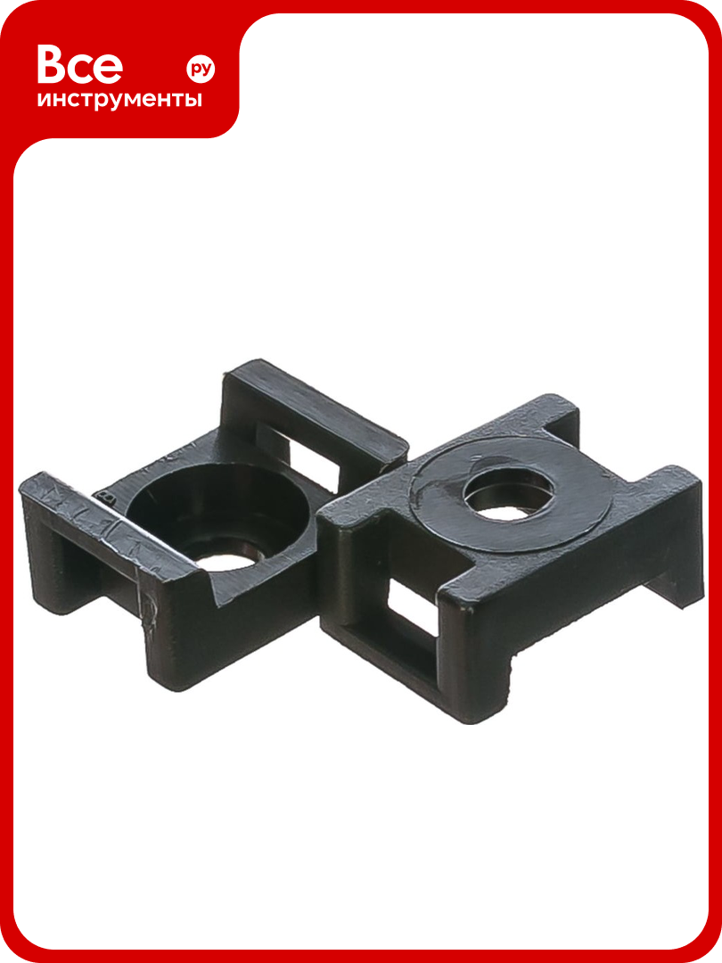 Монтажная площадка под винт FORTISFLEX ПМО 22х16 мм черная 100шт 63096