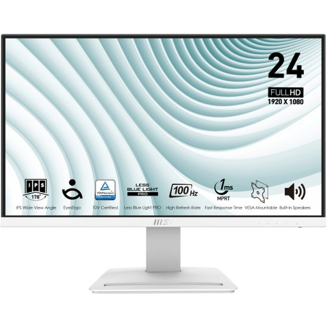 Монитор MSI PRO MP243XW, 23,8", IPS, 100Гц, 1920x1080, белый