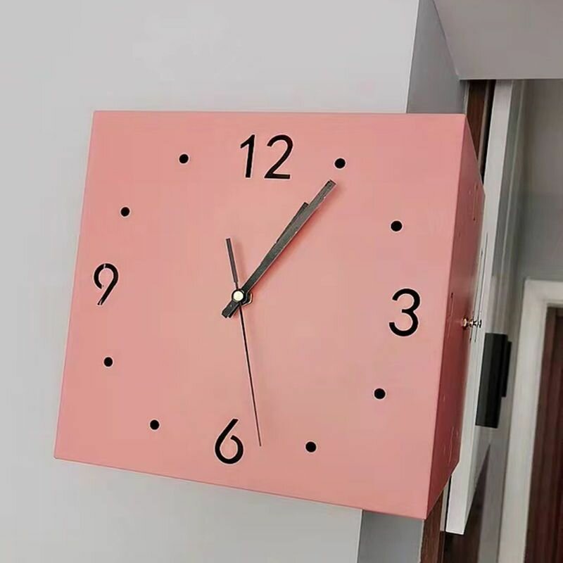 Современные угловые настенные часы квадратный металл 26x26 см.