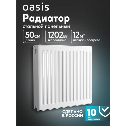 фото Радиатор отопления стальной панельный oasis pro pb 22-5-05, боковое подключение