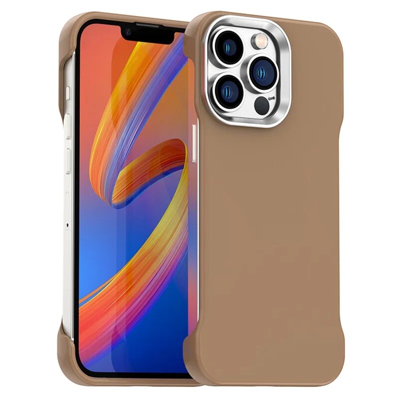 Чехол для iPhone 16 Pro без рамки, ультратонкий, из ТПУ + ПЭТ, с усиленными углами - коричневый