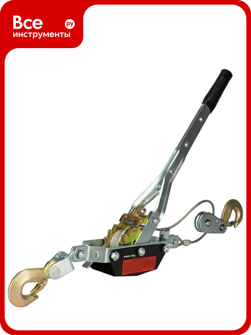 Лебедка рычажная (тяговое усилие 4000 кг трос 3м) EURO-LIFT P40SS 00004742