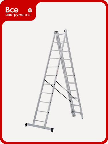 Изображение товара Трехсекционная лестница Новая Высота 3х11 ступеней 1230311