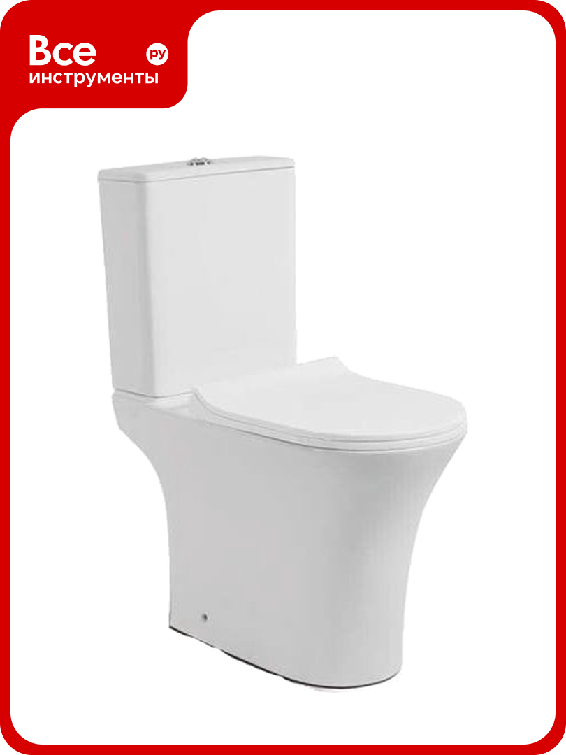 Напольный унитаз-компакт Cerutti SPA BERNINA с бачком 665х345х770 безободковый 7193