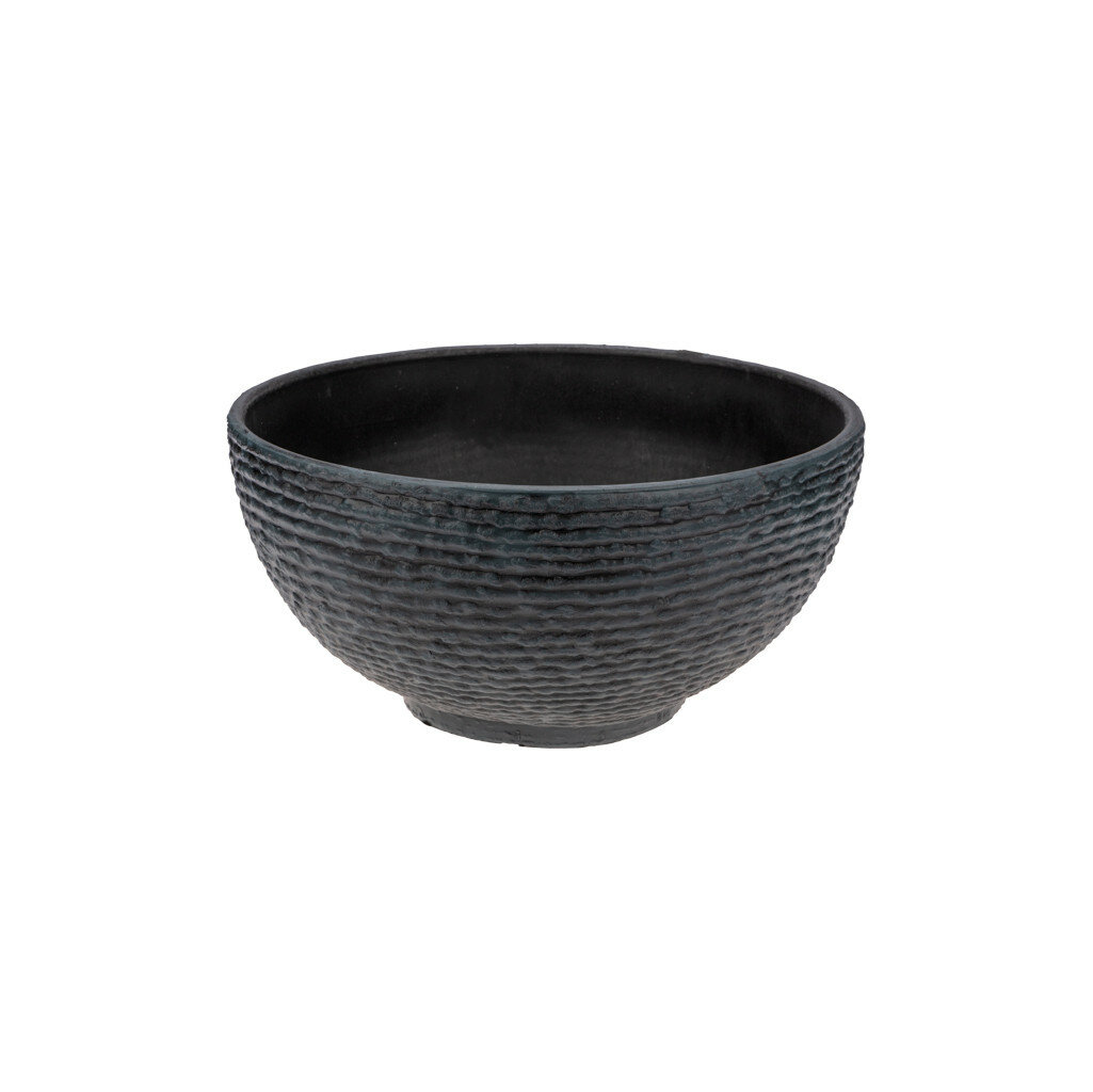 Кашпо-миска с эффектом камня Polistone bowl 405х20см графит