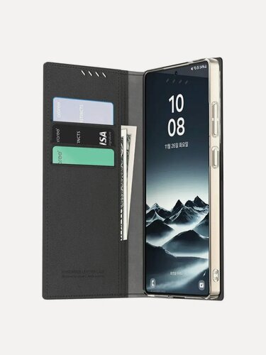 Изображение товара Чехол-книжка на Samsung Galaxy S25 Ultra Araree Mustang Diary, цвет: черный