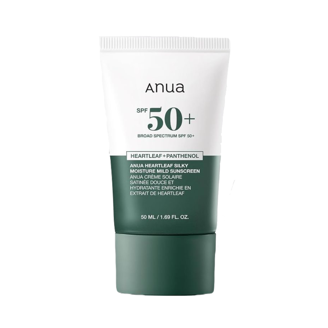 Anua Heartleaf Silky Moisture Mild Sunscreen SPF50+ PA++++ увлажняющий солнцезащитный крем
