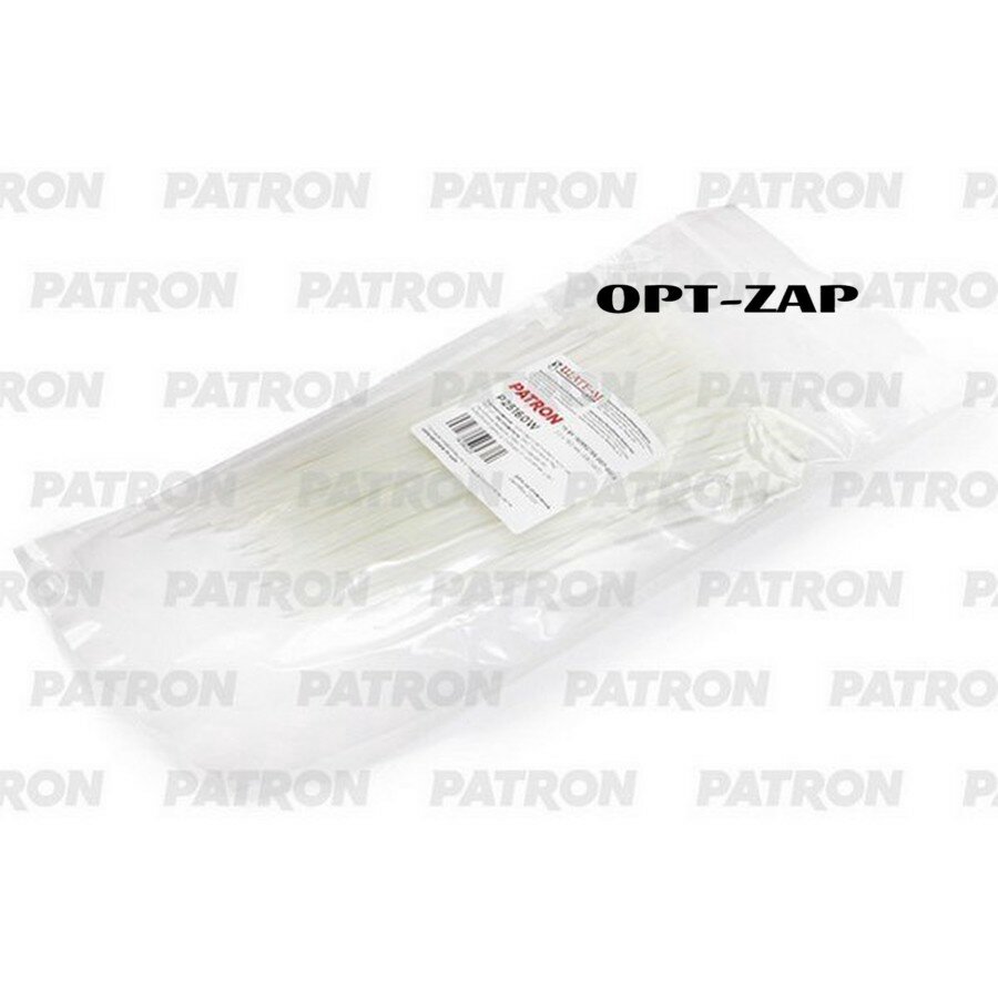 Комплект пластиковых хомутов 2.5 х 160 мм 100 шт Nylon 6.6 белые PATRON 'P25160W