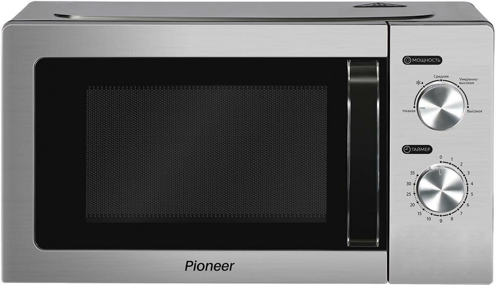 Микроволновая печь PIONEER опт MW212M, объем 20 л, мощность 700 Вт, серебристый/серый
