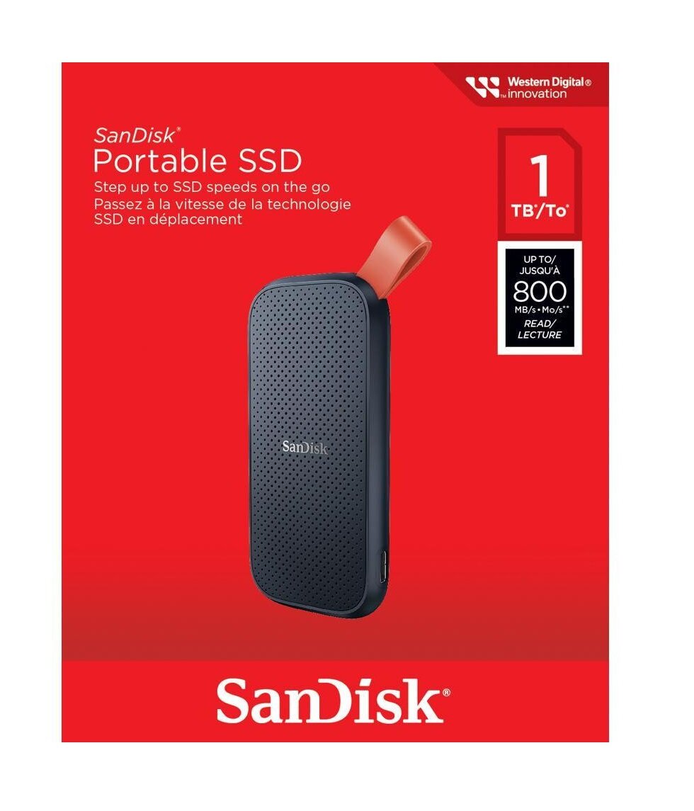 Внешний SSD диск 1 ТБ SanDisk Portable 800Mb/s USB 3.2 Gen2 (SDSSDE30-1T00-G26)