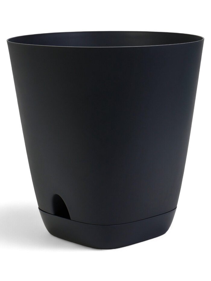 Горшок для цветов «Гранд» 15 л d=29.5 см h=31 см пластиковый с прикорневым поливом чёрный
