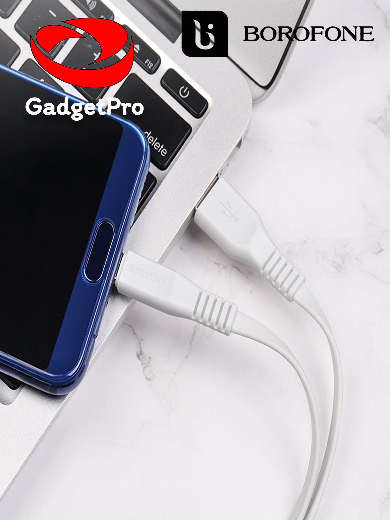 BOROFONE BX23 — кабель для зарядки и передачи данных USB-C (Type-C), 1 м, 3.0A, плоский, ПВХ оплётка