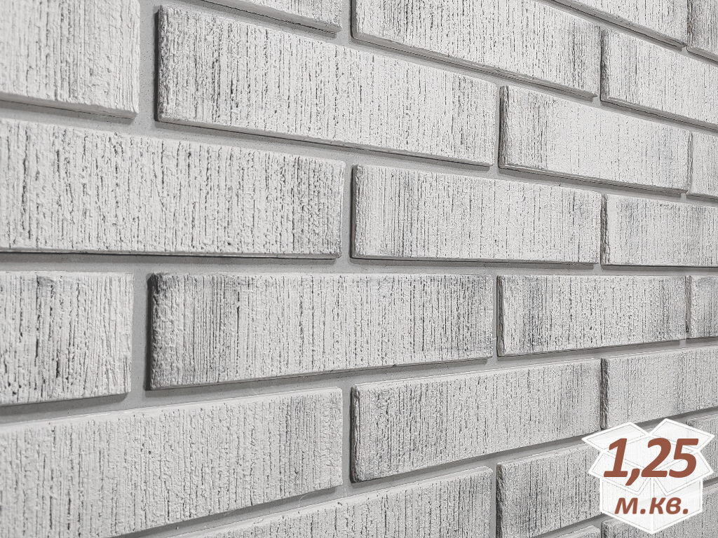 Декоративный гипсовый кирпич Русский Камень Владимирский Белая скала, 1,25 м. кв.