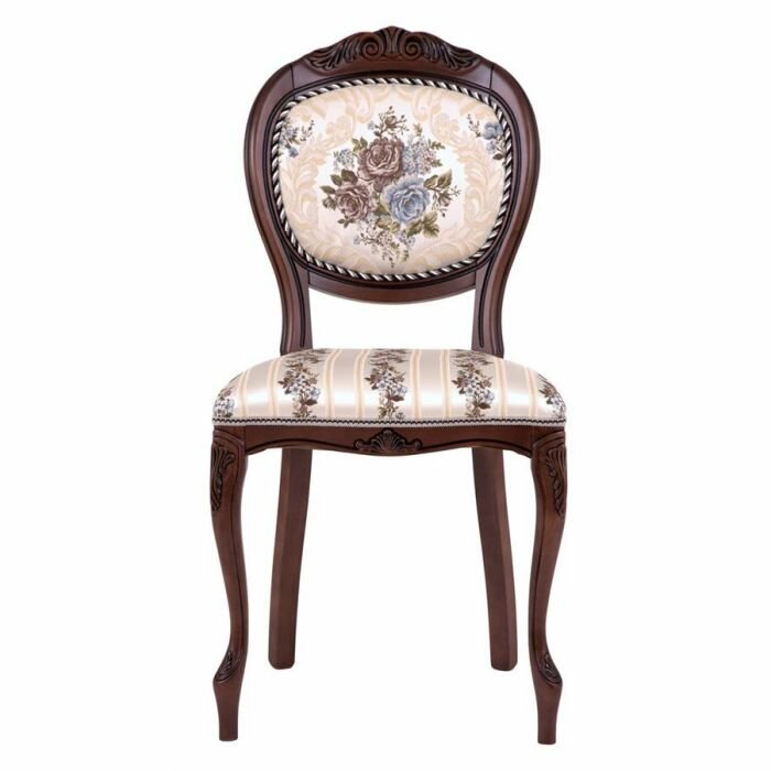 Стул С16 (тон 317 т. коричневый+патина чёрная/ткань никита светлая/полоса (Ц)