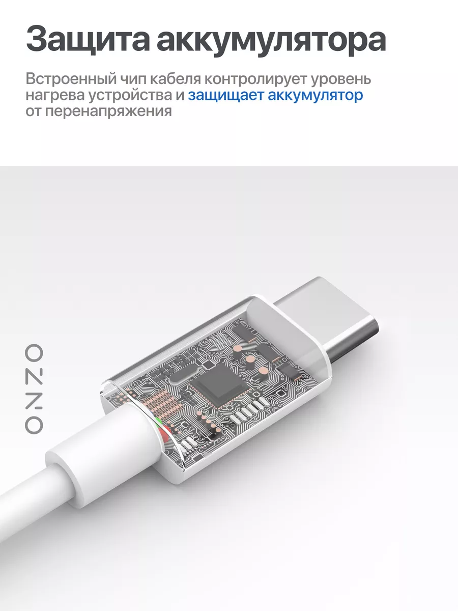 Сетевая быстрая зарядка для Android и iPhone 15,16 / Комплект: Блок + кабель Type C/Type C, 20Вт — фото 1