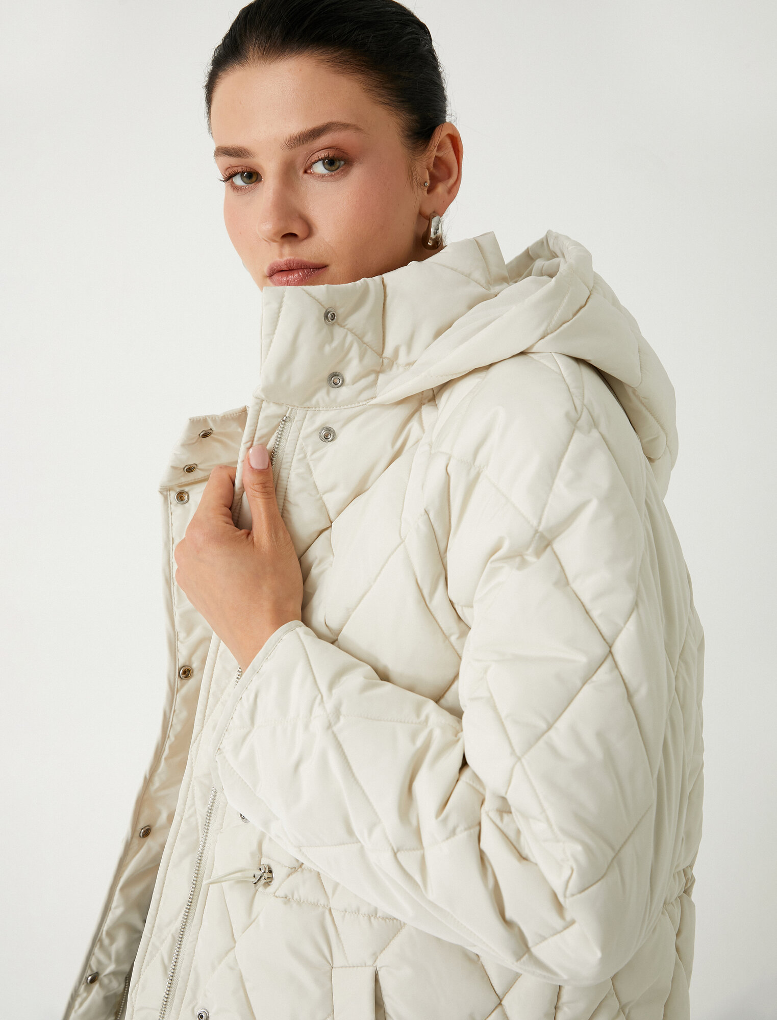 Пуховик KOTON Осень-зима 2024 размер 34 серый