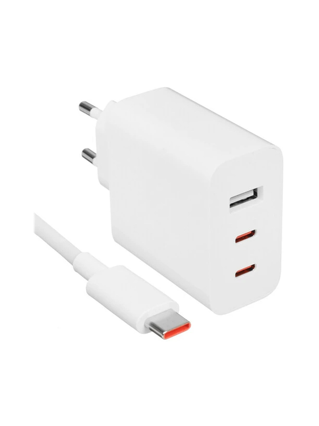 Сетевое зарядное устройство Xiaomi GaN Charger 67W, 2×USB-C + USB-A, кабель в комплекте, белое, BHR7493EU