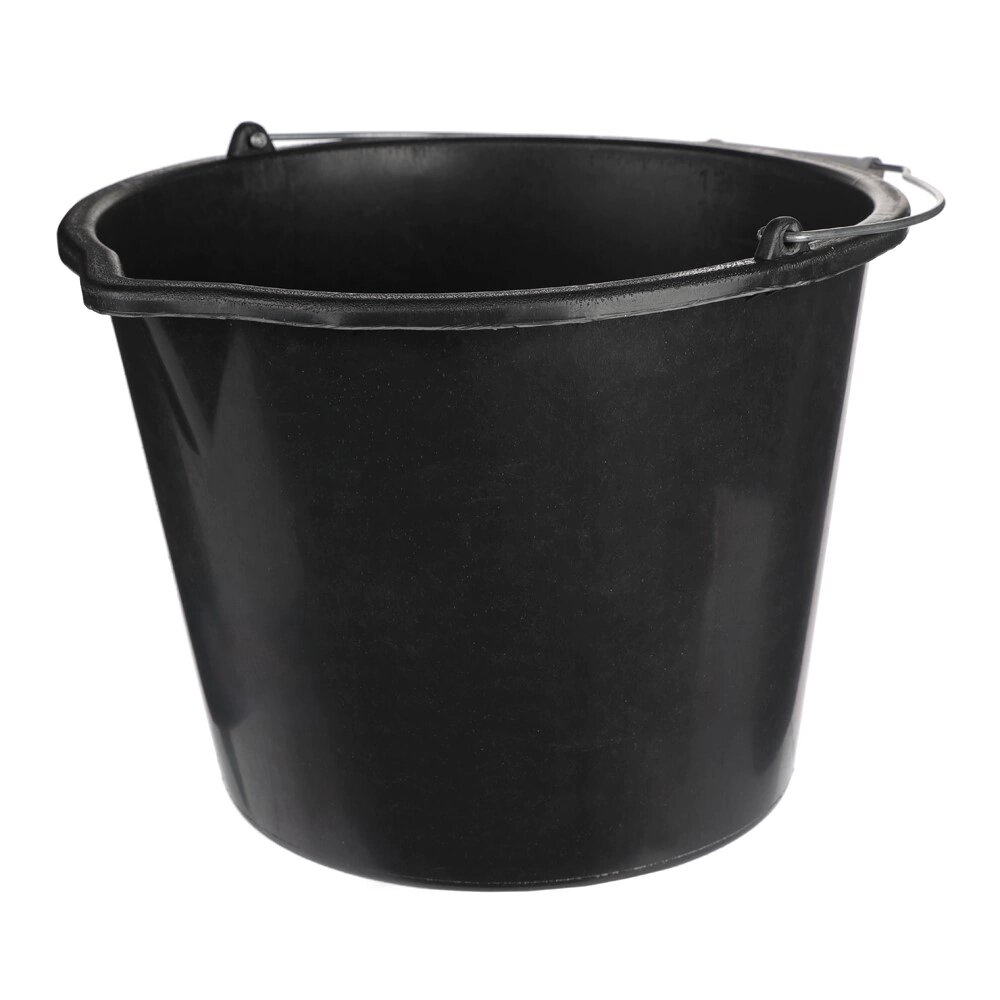 Ведро строительное с носиком Дельта 12 л с мерной шкалой черное