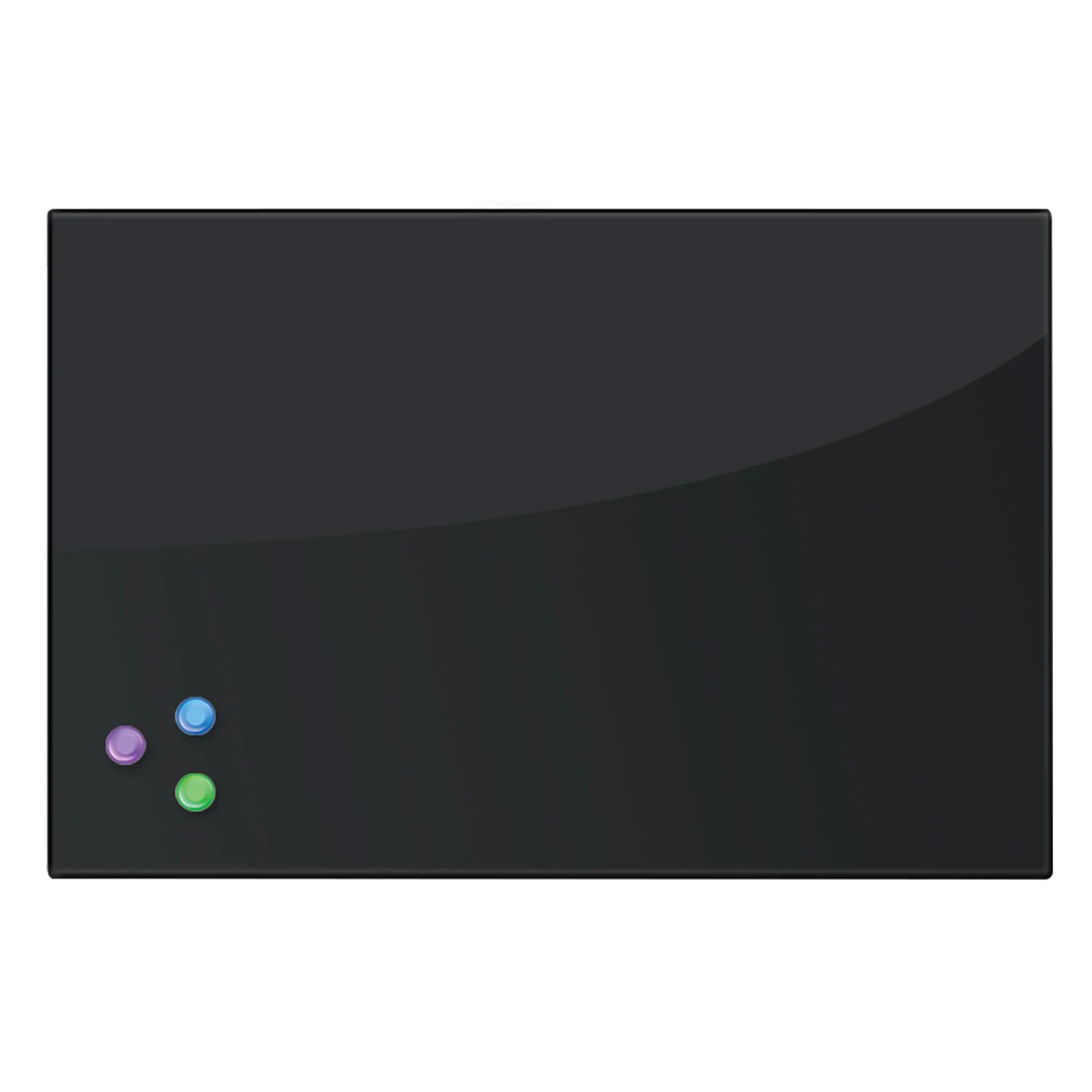 Доска магнитно-маркерная стеклянная 40х60 см, 3 магнита, черная, BRAUBERG, 236745