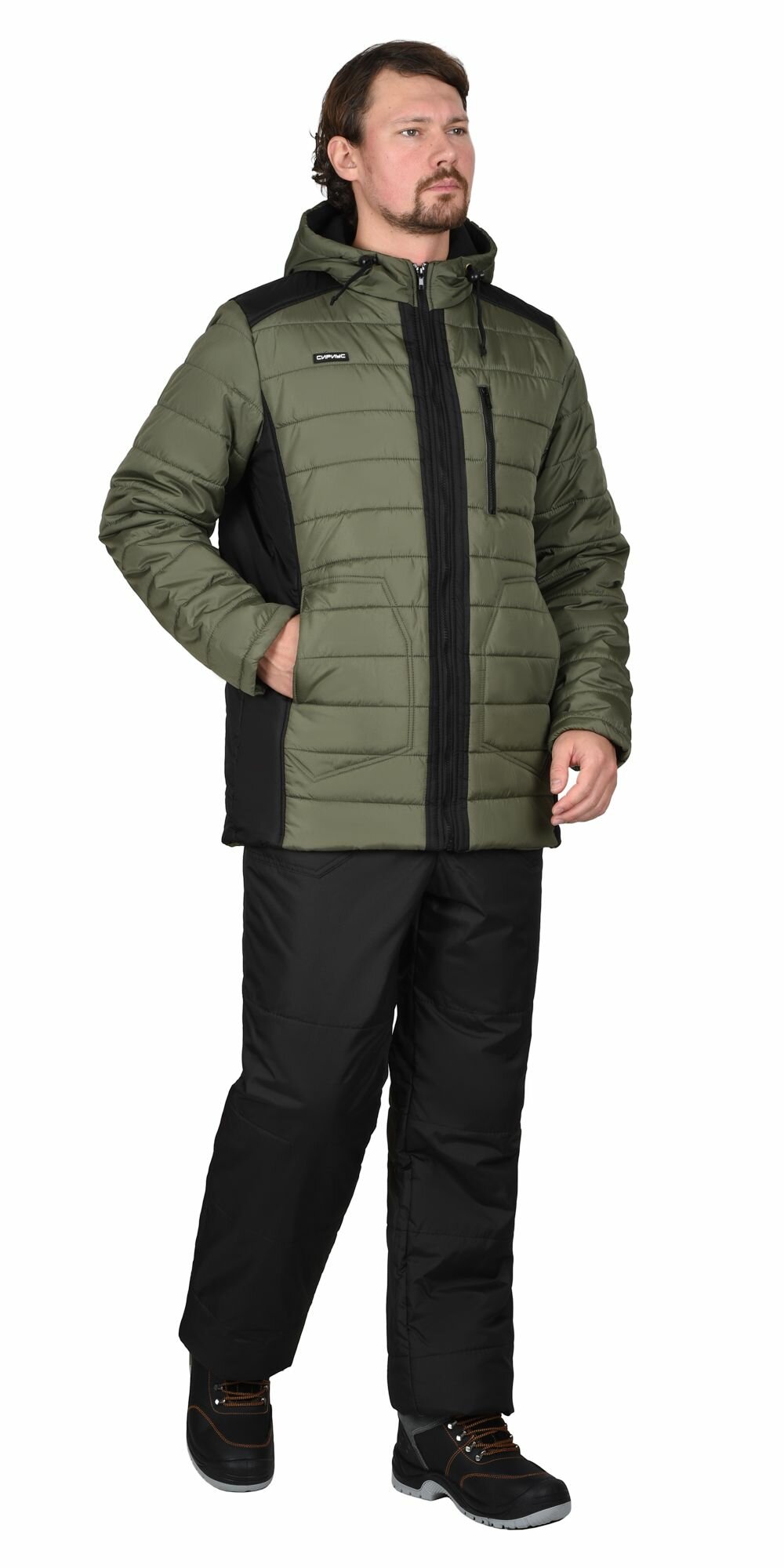 Куртка спортивная СИРИУС Базовая коллекция размер 48-50/170-176 черный хаки