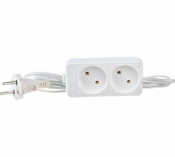 Удлинитель 2х1.5м без заземл. 6А IP20 1.3кВт ШВВП Союз 481S-0201