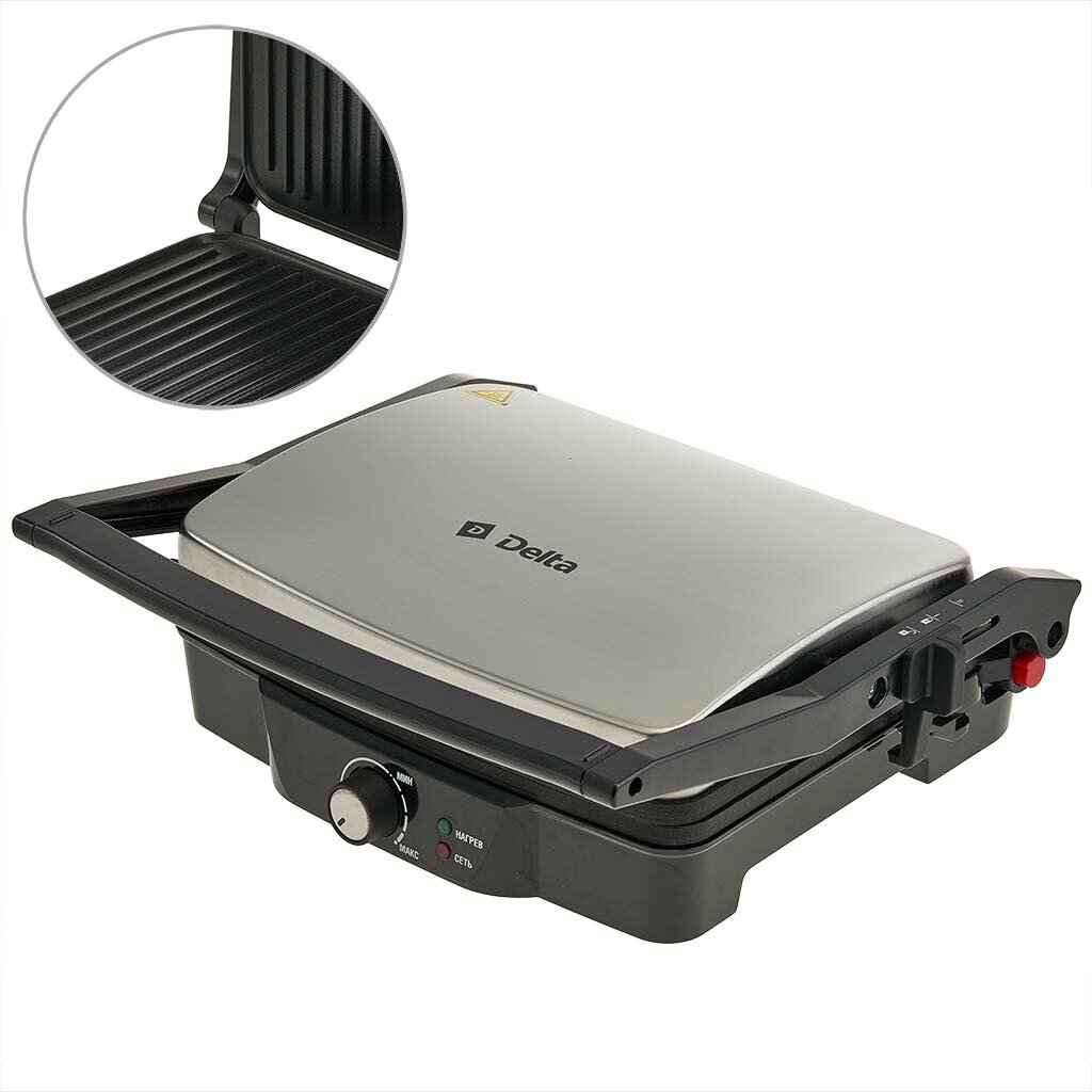 Гриль-пресс электрический Delta DL-045 антипригарный, 2000 Вт
