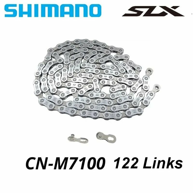Цепь для велосипеда Shimano CN-M7100 на 12 скоростей, 122 звеньев, соединительный пин в комплекте, Без упаковки