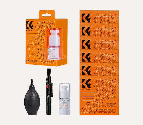 Изображение товара Набор для чистки оптики K&F Concept 1618, карандаш, груша, жидкость, 6 салфеток