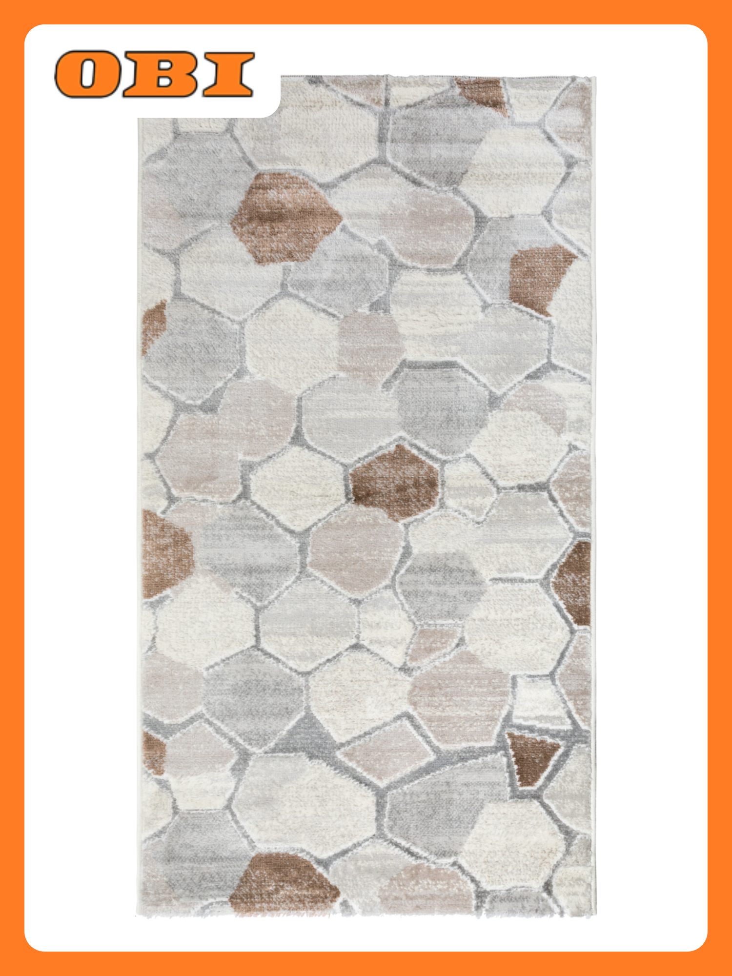 Ковер VENZA 08x15 м геометрический рисунок серый/коричневый