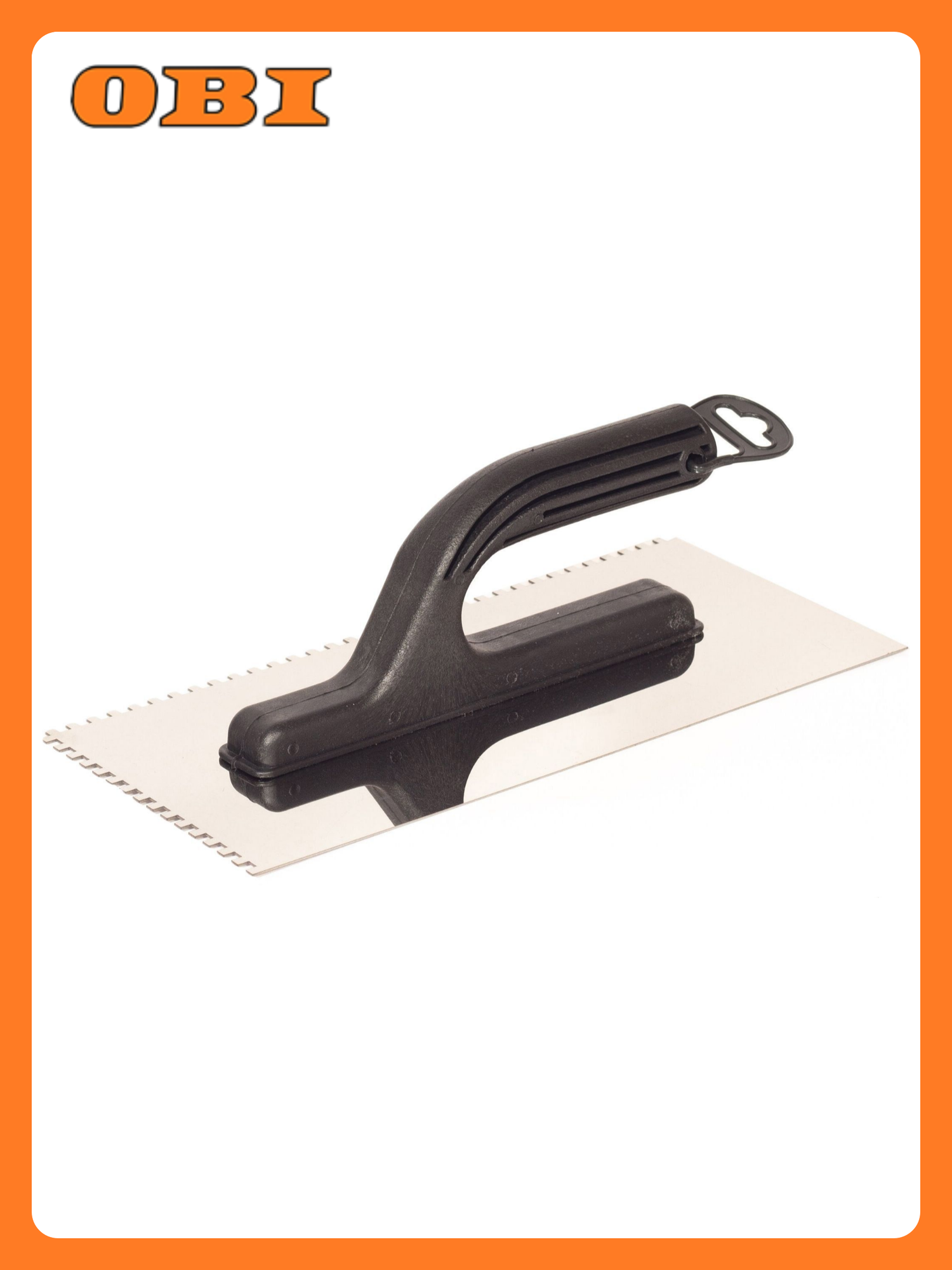 Кельма зубчатая Intek нержавеющая сталь пластиковая ручка 130x270мм