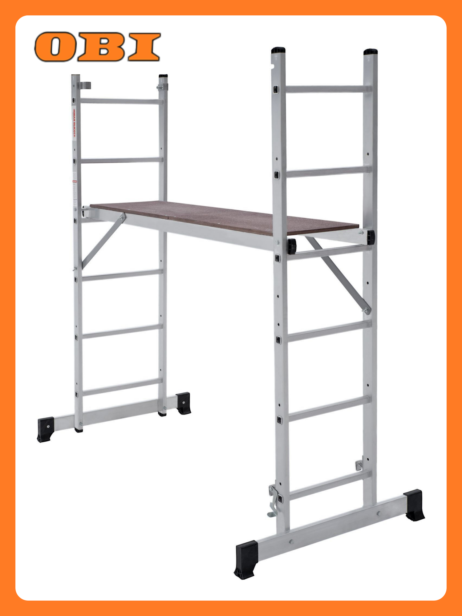 Лестница-помост алюминиевая Новая Высота NV 1415 2 секции 6 ступеней 80 см