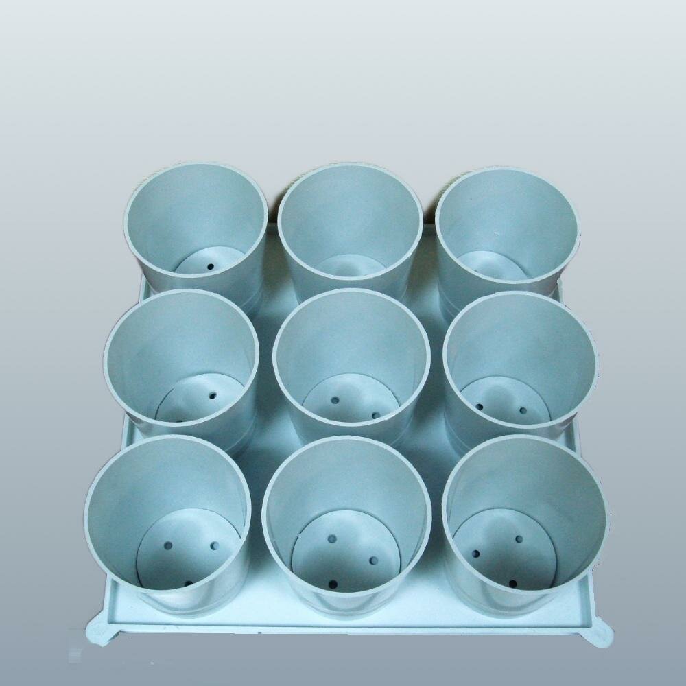 Набор горшков для рассады "Выдвижное дно" 0,5 л, на поддоне, 9 шт.