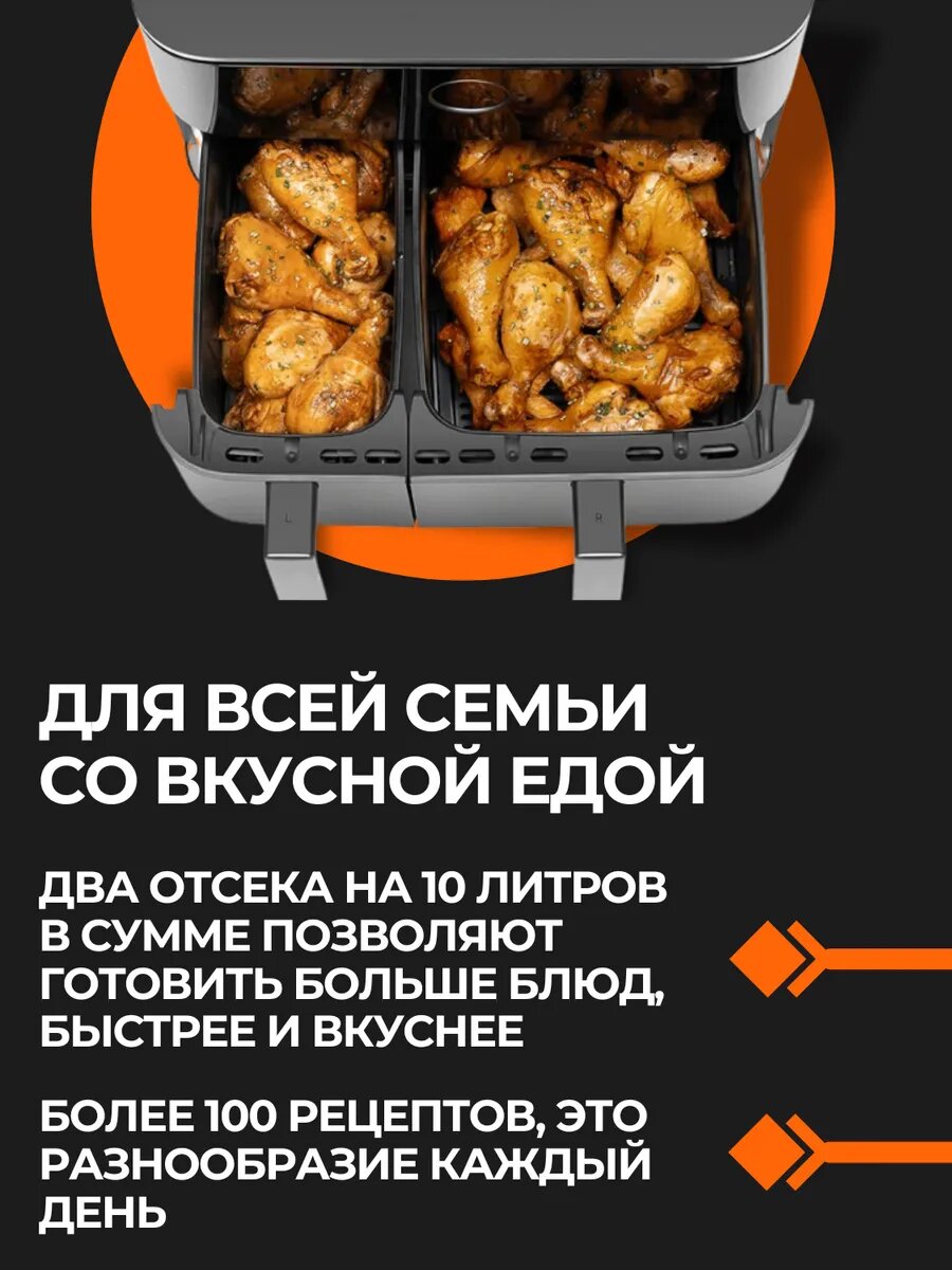 Аэрогриль электрический с двумя чашами Xiaomi Mi Smart Duo Zone — фото 1