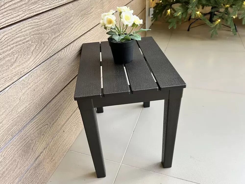 Столик для шезлонга "Прованс", пластиковый, 40х30х37 см, антрацит — фото 1