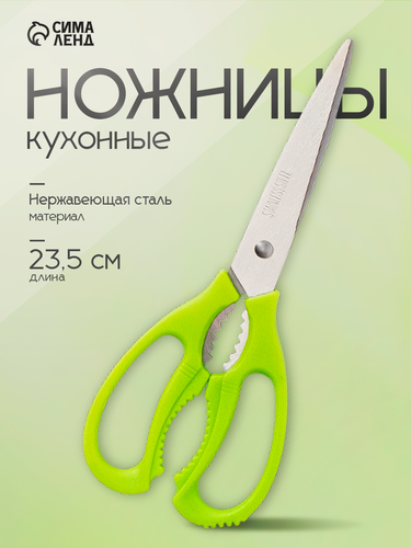 Изображение товара Ножницы кухонные Доляна «Саймон», нержавеющая сталь/пластик, 23 см, микс