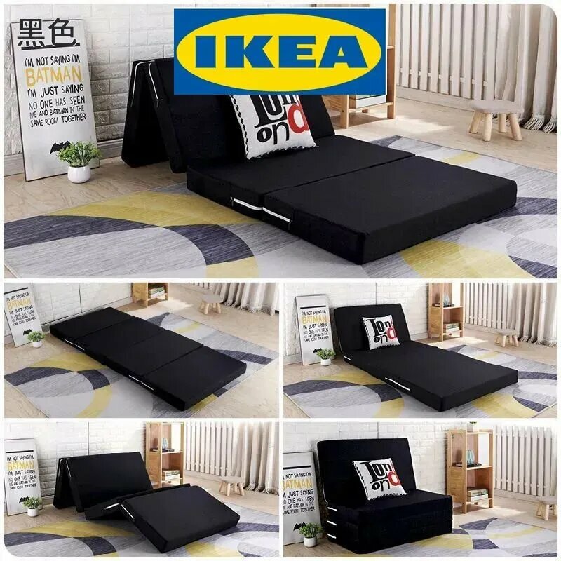 Беспружинный матрас IKEA 80.1х200 см высотой 10 см с чехлом из рогожки