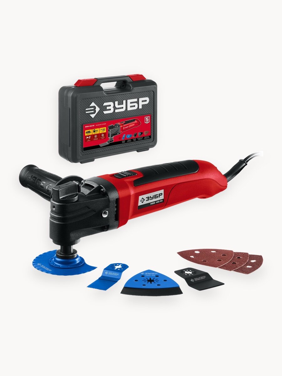 ЗУБР OIS, 400 Вт, реноватор, кейс, набор насадок (МФИ-400 КН)