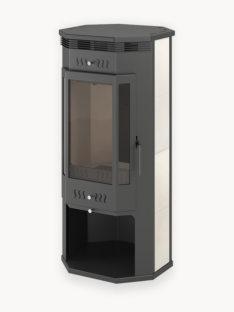 Печь-Камин ASTON 11кВт (180 м3) пристенно-угловой Ø 150мм дровяная для дома