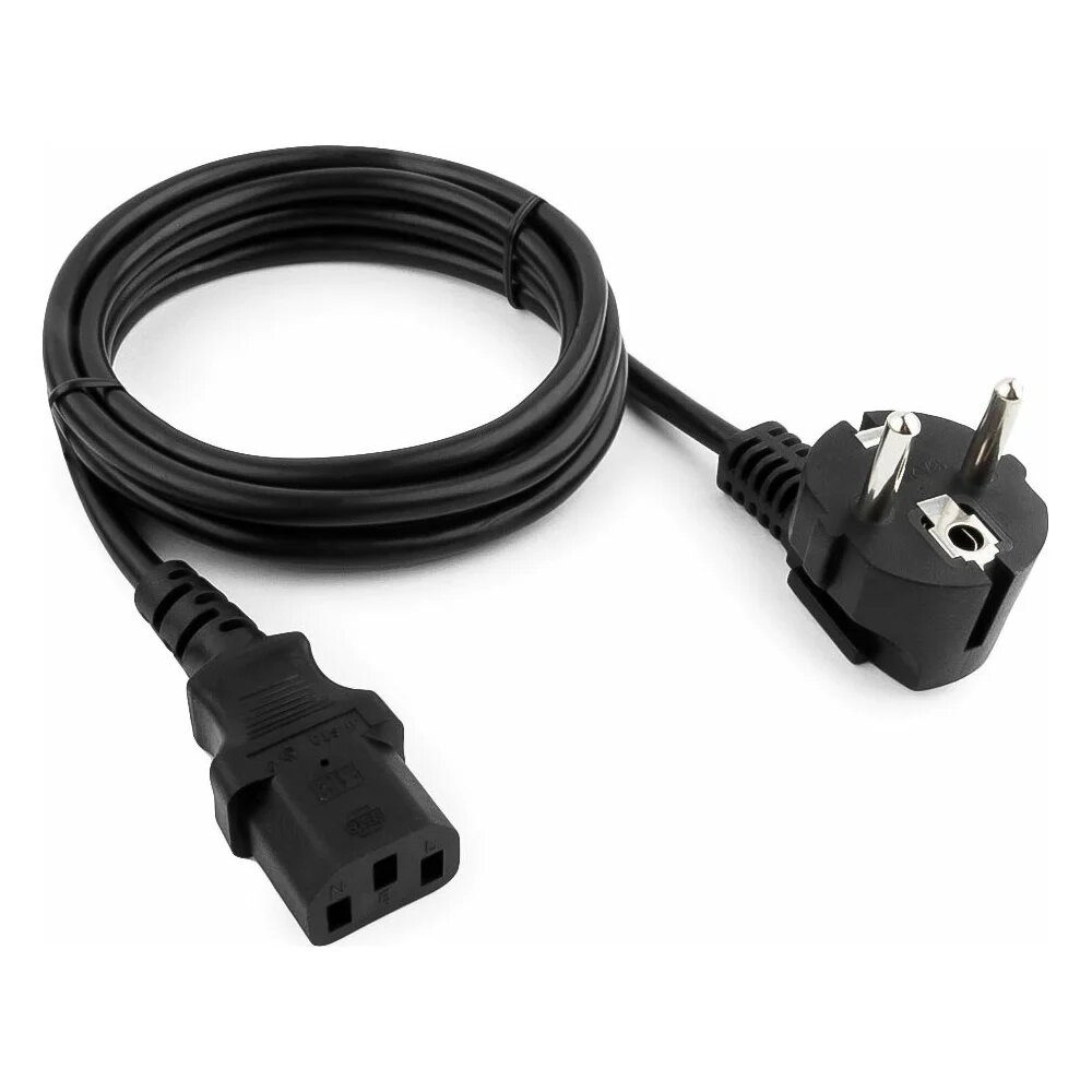 Cablexpert 3.0 м сетевой кабель Schuko-C13, VDE-сертифицирован, 10 А, черный PC-186-VDE-3M — фото 1