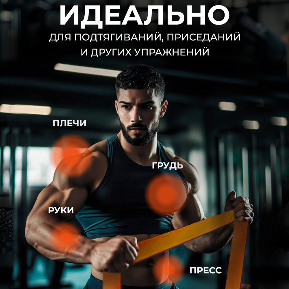 Резинка для фитнеса, жгут для тренировок, ленточный эспандер, резина для турника — фото 1