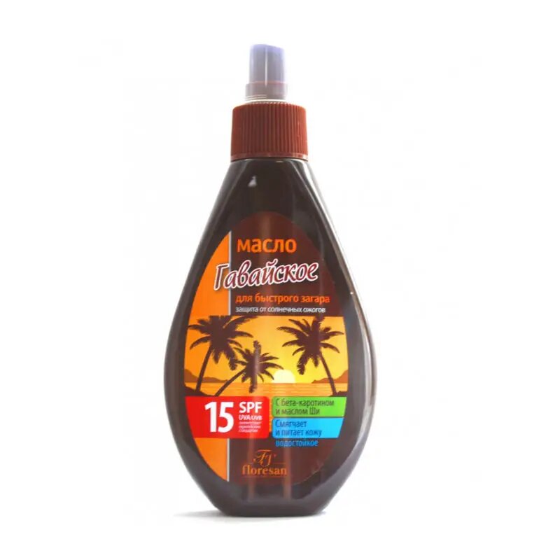 Флоресан Paradise Масло для быстрого загара Гавайское SPF15 160 мл 1 шт