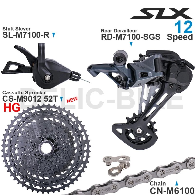 SHIMANO SLX M7100 1х12 скорости набор, Черный — фото 1