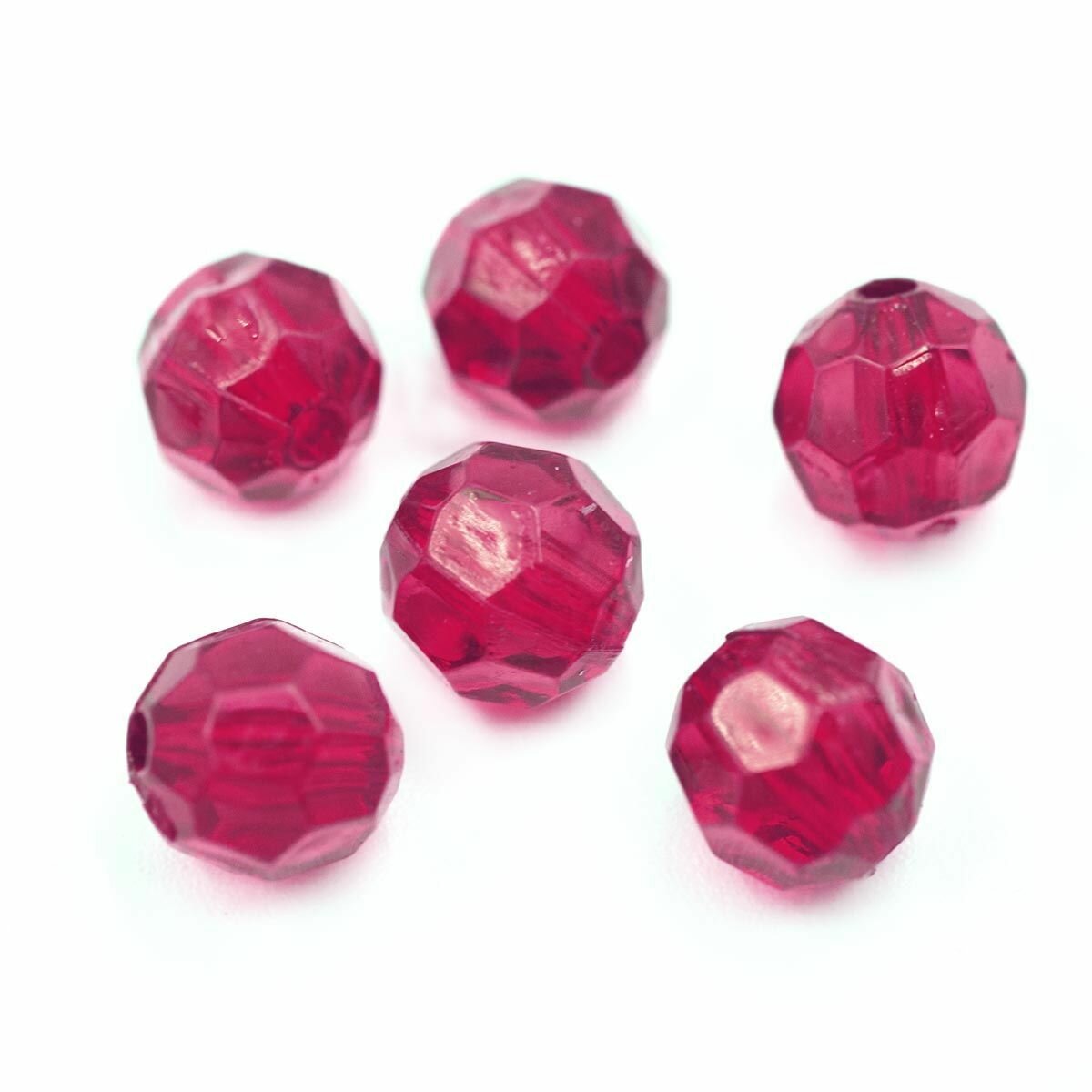 Бусины для рукоделия акриловые граненые круглые, 8мм, 25гр, Astra&Craft фуксия (2023)