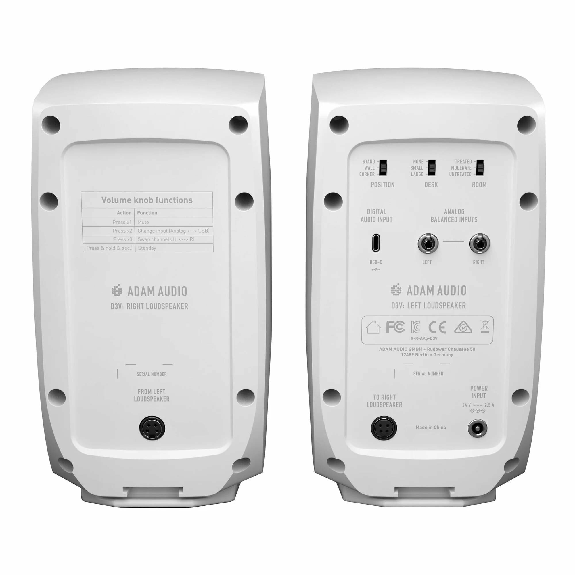 Студийные мониторы комплект ADAM Audio D3V White — фото 1