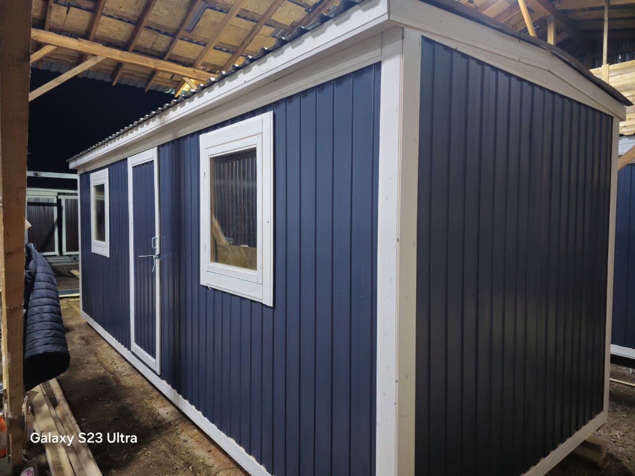 Бытовка, каркас дерево, 6x2.3 м, утепленная, доставка и установка