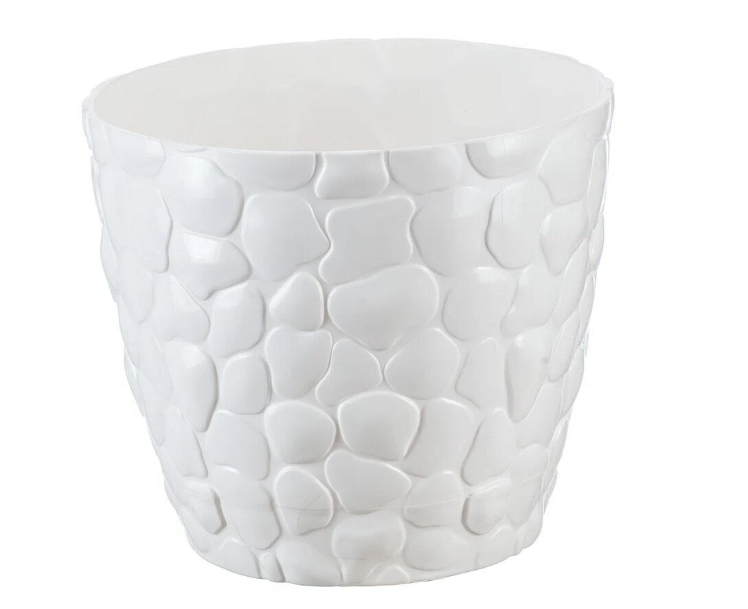Кашпо Idea Камни D220 мм 4,8л с подставкой, белый