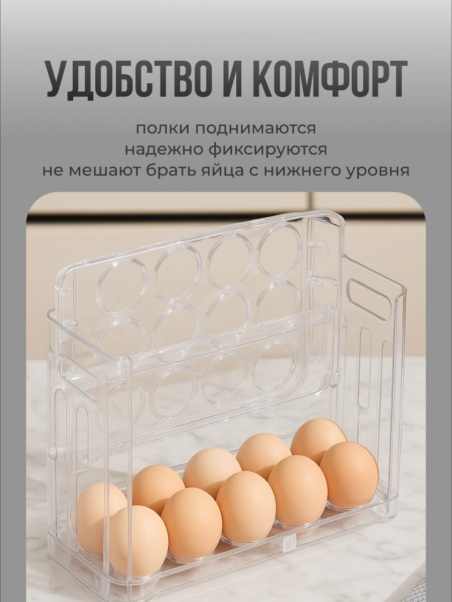 Контейнер для хранения яиц Shiny Kitchen, 30 ячеек, 19.5х25.5 см — фото 1
