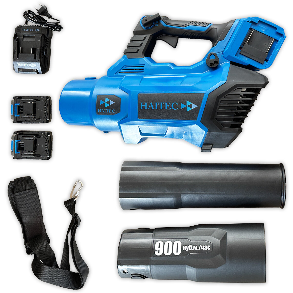 Воздуходувка HAITEC HAITEC HT-ALB900/2, 2 Li-ion аккумулятора, 21 В, 48м/с — фото 1