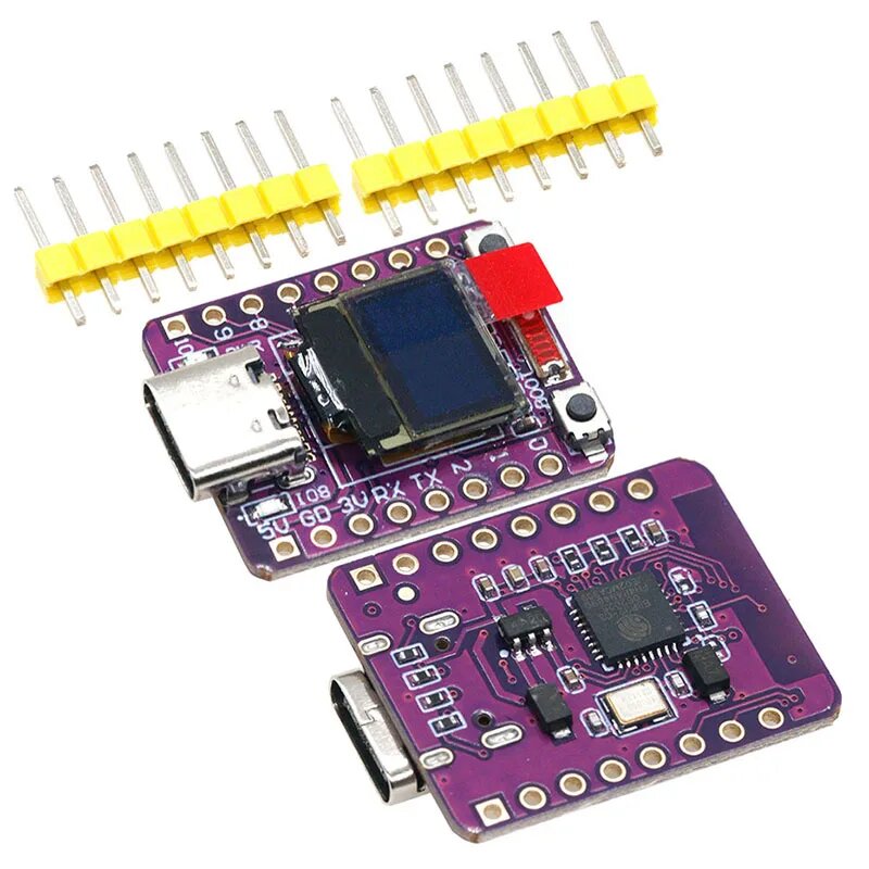 Умная плата ESP32-C3 OLED, керамическая антенна ESP32, макетная плата, Wi-Fi, bluetooth, экран 0,42 дюйма, No welding